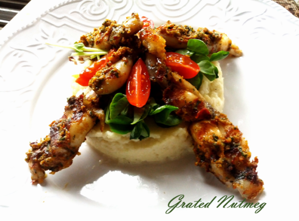 Grilled Frog Legs In Pesto Grated Nutmeg