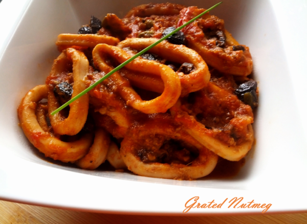 Calamari in Tomato Sauce – Grated Nutmeg